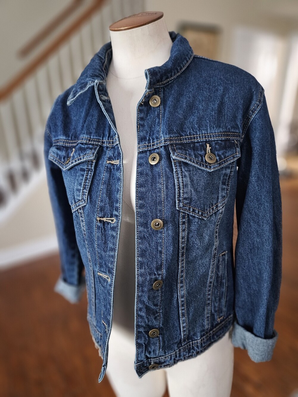 Just Fabulous Denim Jean Dark Jacket XS